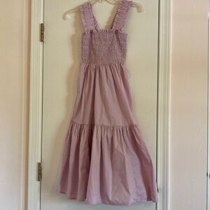 Abercrombie & Fitch Pink and Purple Smocked Tiered Midi Sundress
